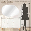 Large Asymmetrical Wall Mirror Aluminum Alloy Frame Irregular Bathroom Mirrors Brushed Metal Vanity Wall Mounted Mirror for LivingRoom Bedroom Entryway Room Home Decor White 26
