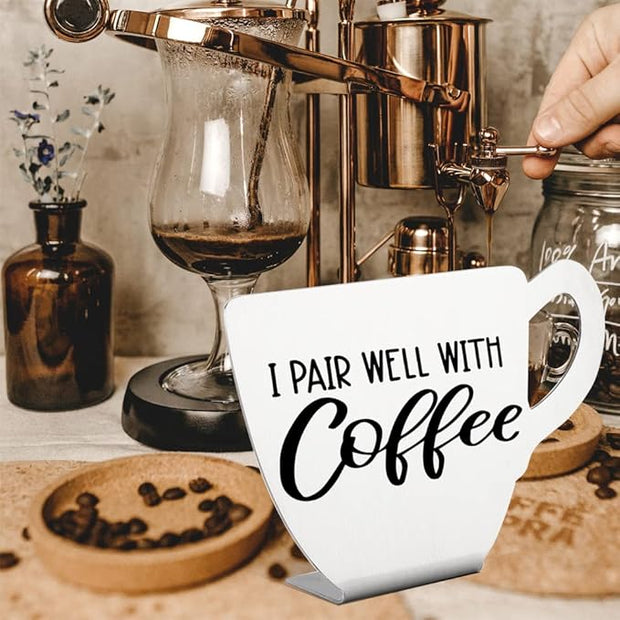 Funny Coffee Bar Sign, Modern Coffee Sign, Coffee Table Sign Gifts for Coffee Lover, Women, Friends, Vintage Coffee Plaque for Tier Tray Decor, Shelf, Coffee Station, Office, Coffee Bar (Coffee10)