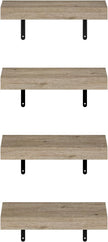 Furinno Tanna Floating Shelves for Wall Set of 4, 15-Inch Wall Shelf, Triple Thick Floating Mounted Shelf, for Bathroom, Home Office, Living Room, Natural