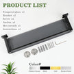 Alise Bathroom Shelf Wall Mounted, Matte Black Large Capacity Glass Shelf for Bathroom, 24 inch
