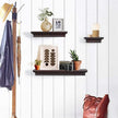 AHDECOR Modern Storage Floating Shelves, Perfect for Enhancing Decor and Organization in Any Room, Espresso Brown, Set of 3