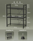 NETEL Expandable Microwave Stand,3 Tier Metal Kitchen Countertop Organizer Shelves with 8 Hooks,Bakers Rack,Microwave Shelf,Microwave Oven Rack,110lbs Weight Capacity