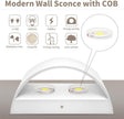 Lightess Modern LED Wall Sconce, Hardwired Indoor Wall Lights Set of 2, 3000K Up and Down Wall Mount Lamp, White Indoor Sconces Wall Lighting for Living Room Bedroom Hallway Corridor (Warm White)