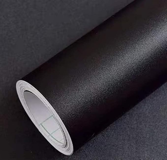 Yancorp 24"x394"/32.8'ft Matte Black Peel and Stick Wallpaper Removable Contact Paper for Cabinest Self-Adhesive Drawer Stick and Peel Countertop