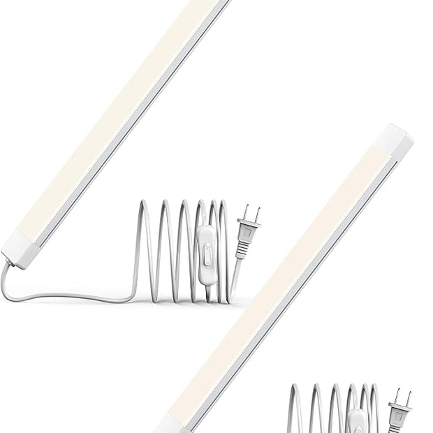 ASOKO 16 Inch Under Cabinet Lights,Plug and Play Under Counter Lighting,4500K Daylight White with 700LM Bright,ETL Light Bar with ON/Off Switch for Kitchen,Under Desk,Workbench-2 Pack