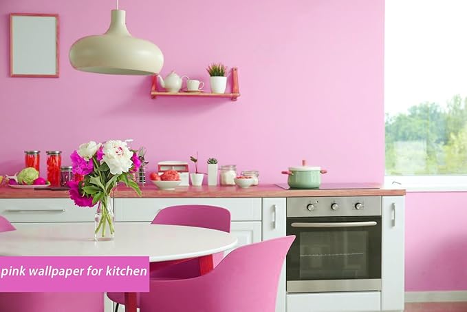 15.7"x197" Pink Peel and Stick Wallpaper Self Adhesive Lavender Contact Paper for Cabinets Wallpaper for Girls Bedroom Wallcovering Furniture Countertop Vinyl Roll