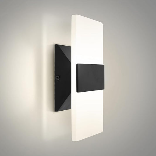 ASD LED Indoor Wall Mount Light Fixture - 8 Inch 10W Modern Interior Matte Black Dimmable Wall Sconce Light - ETL 2700K-5000K Adjustable - Hallway, Bedroom LED Wall Lights