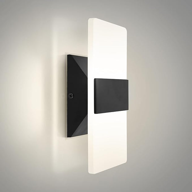 ASD LED Indoor Wall Mount Light Fixture - 8 Inch 10W Modern Interior Matte Black Dimmable Wall Sconce Light - ETL 2700K-5000K Adjustable - Hallway, Bedroom LED Wall Lights