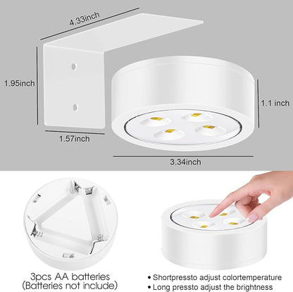 Picture Lights for Wall, 3 Lighting Modes Magnetic Art Display Light,Battery Operated Led Painting Light with Remote Control Dimmable & Timer,3Pack White