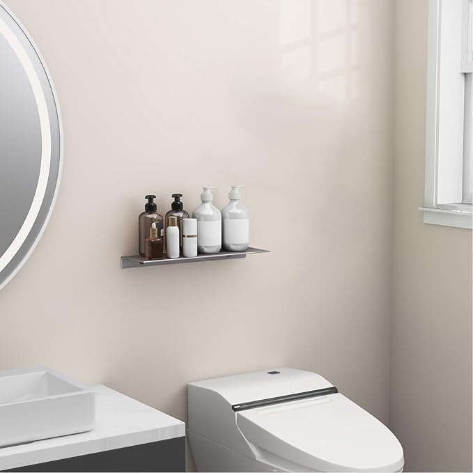 Danpoo Metal Wall Shelf, Small Floating Shelf Bathroom Wall Shelf, 16