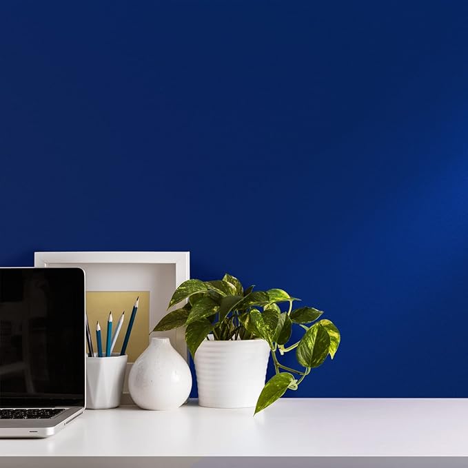 VEELIKE Thick Royal Blue Contact Paper Peel and Stick for Cabinets Desk Doors 24''x354'' Matte Blue Wallpaper for Bedroom Bathroom Boys Room Renter Friendly Self Adhesive Blue Vinyl Wrap for Kitchen