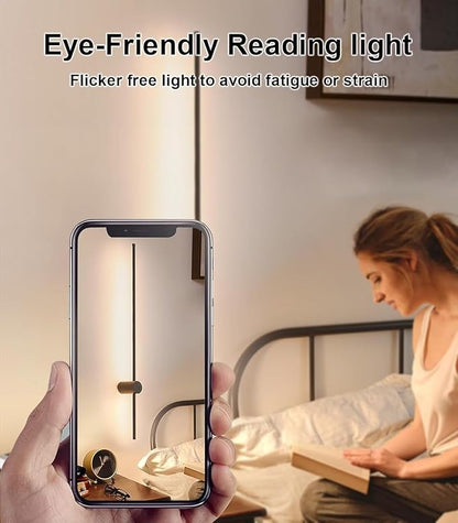 Minimalist Black LED Wall Light - 3-Color Adjustable Sconce for Bedroom & Living Room - 350° Rotatable Aluminium Design (100cm)(Gold,100cm)