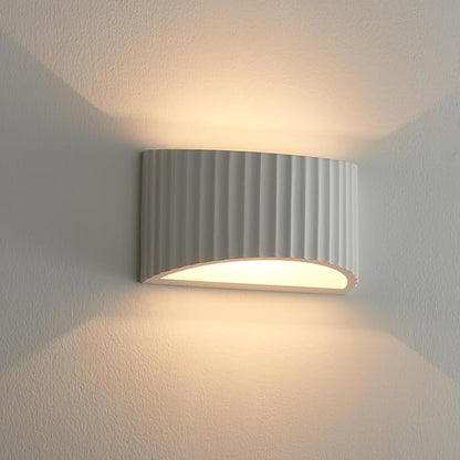 White Modern LED Wall Sconces Wall Lighting, Gypsum 3000K Warm White Indoor Hardwired Wall Mount Light Fixtures Lamp Up and Down for Living Room Bedroom Hallway Dining Room