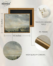 InSimSea Framed Canvas Wall Art Vintage Decor, Room Decor Classical Oil Painting Canvas Prints View from the Elbe Valley with high cloudy sky Vintage Wall Art Home Room Decor, 12