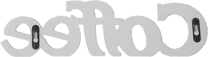 Rustic Distressed White Coffee Sign for Tabletop for 14