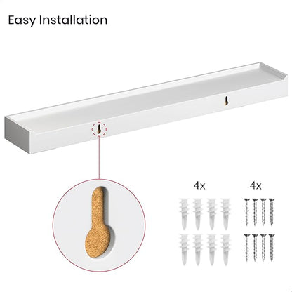 Ballucci Modern Floating Shelves 24", Set of 2 Wood Wall Mount Ledges for Nursery, Living Room, Bathroom, Kitchen, Office, White