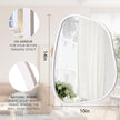 White Irregular Bathroom Mirror Modern Oval Wall Mirror Asymmetrical Wooden Framed Wall Mirror Unique Shape Wall Mounted Vanity Artistic Mirror Decor for Living Room Bedroom Entryway Small 14