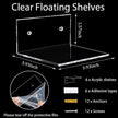 6 Pack Small Acrylic Floating Shelves for Wall, Wall Mounted Hanging Display Shelves for Plants, Funko Pop Figures, Adhesive Shelf for Bedroom, Picture Toy Clear Display Shelf