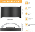FOLKSMATE Modern LED Wall Sconces Set of 2, 3000K Warm White Up and Down Mount Light, Matte Black Large Interior Wall Lights Hardwired Lamp for Indoor Living Room Bedroom Hallway Basement Stairway