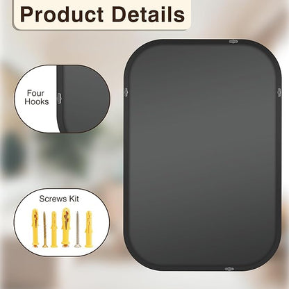 FICTOR Bathroom Vanity Mirror for Wall, 2 Pack 26" x 38" Rectangle Bathroom Mirror for Over Sink, Metal Framed, Hangs Horizontally or Vertically(Black)