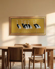 HUARCEY Gold Framed Vintage Wall Art for Living Room, Animals Painting Prints Shelf Decor for Kitchen, Aesthetic Bedroom Wall Art Decor, Christmas Gifts for Friends or Family (Seven Cranes 20