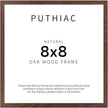 puthiac 8x8 Solid Oak Wood Picture Frame, Fits 4x4 with Mat or 8x8 Without Mat, Wall or Tabletop Display with Stand, Plexi Front, 1 Pack, Walnut