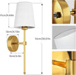 Battery Operated Wall Sconce Set of 2, Rechargeable Wall Lights with Dimmable Detachable Charging Bulbs and Remote, 3 Color Temperature Wireless Sconces for Bedroom Living Room Hallway (Large)
