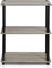 Furinno TURN-N-TUBE Storage Shelves, 3-Tier Book Shelf, Corner Shelf, Toolless Open Shelves, for Organization and Storage, Living Room, Garage, Home Office, French Oak