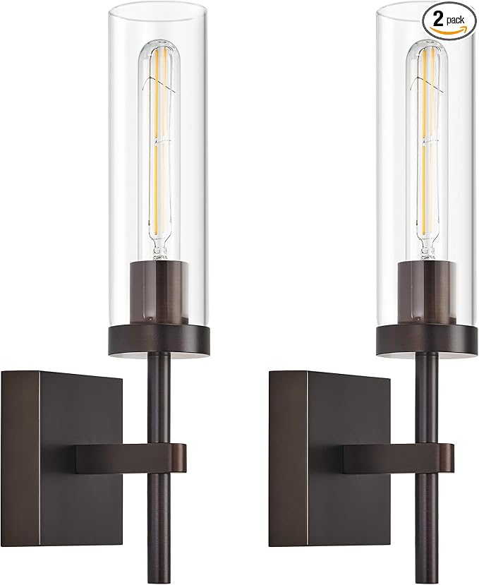 Oil Rubbed Bronze Battery Operated Wall Sconces with Remote Control, Wireless Wall Sconce Set of 2, Rechargeable Cordless Wall Lights for Living Room Bathroom Hallway Entryway Stairwell