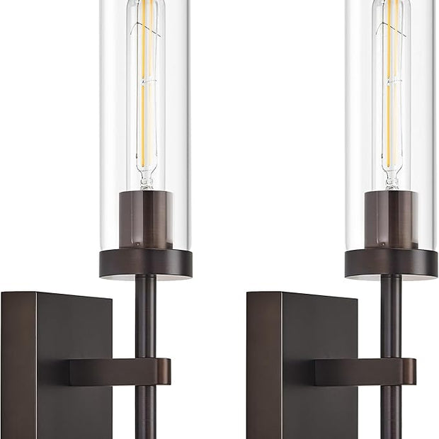 Oil Rubbed Bronze Battery Operated Wall Sconces with Remote Control, Wireless Wall Sconce Set of 2, Rechargeable Cordless Wall Lights for Living Room Bathroom Hallway Entryway Stairwell