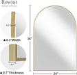 Gold Arched Bathroom Mirror for Wall-36
