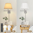 TRLIFE Dimmable Wall Sconce with Remote Control, Adjustable Color Temperature 2700K-6500K and Dimming 10-100% Swing Arm Wall Lights with Plug in Cord, 11.8