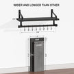 Love-KANKEI Floating Shelves for Coffee Bar,Bathroom Shelves with Towel Bar, Wall Shelves with 8 Hooks for Kitchen, Storage Shelf Set of 2 for Bedroom,Living Room，17.3 Inch Black