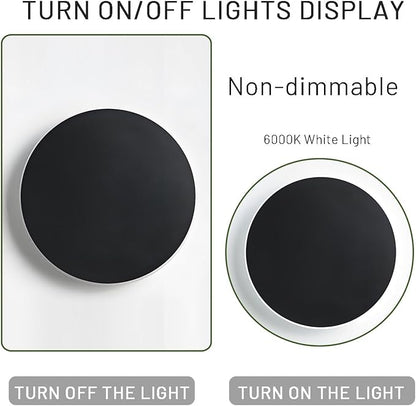 Wall Sconces Modern Light Fixture White/Black Round Disc Wall Sconce Indoor Decorative Wall Light Creative Minimalist Lighting for Living Room Stairs Bedroom Aisle Bathroom Bedsid