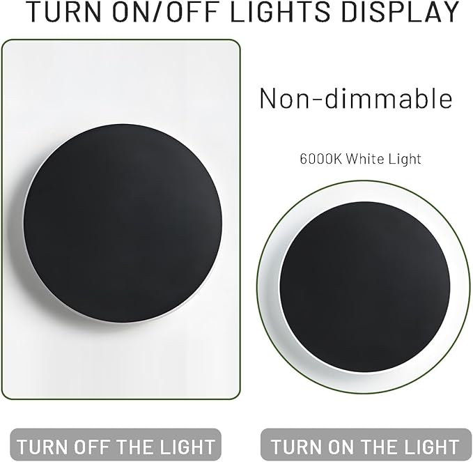 Wall Sconces Modern Light Fixture White/Black Round Disc Wall Sconce Indoor Decorative Wall Light Creative Minimalist Lighting for Living Room Stairs Bedroom Aisle Bathroom Bedsid