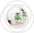 Wall Mirror Modern Metal Frame Arts Circle Mirror for Wall Decorative Home Living Room Balcony Bedroom Bathroom Hallway Farmhouse Entryway White 16