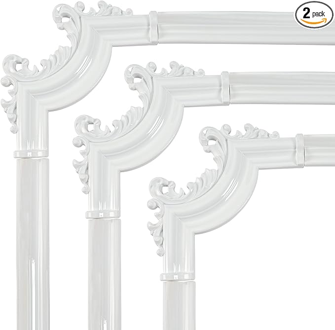 French Style 3D Floral PVC Panels - 6.1INx6.1IN.Self-Adhesive Corner Molding for DIY Wainscoting & Furniture Decor (2PCS,White)
