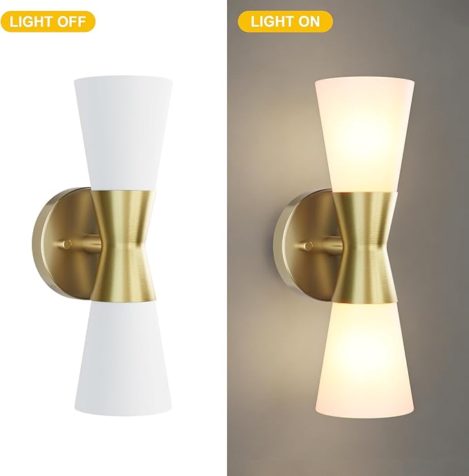 Wall Sconces Set of 2 for Bathroom, Modern Indoor Vanity Light Fixtures 13