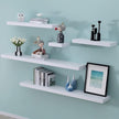 WELLAND 48 inch White Mission Floating Shelves for Wall, Bathroom and Bedroom, Modern Display and Book Shelves, Kitchen