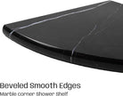 Black Marble Corner Shower Shelf, 9 Inch Carrara White Marble Corner Shelf for Bathroom Shower Decor, Wall Mounted, Polished, 1 Pcs