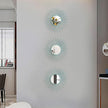3 Pack Metal Mirrors for Wall Sunburst Wall Mirrors Home Décor Decorative Hanging Wall Art for Living Room Bedroom Entryway (Blue, Sunburst)