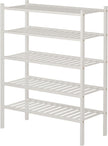 5 Tier Bamboo Shoe Rack for Closet Free Standing Wood Shoe Shelf for Entryway Small Space Stackable 27