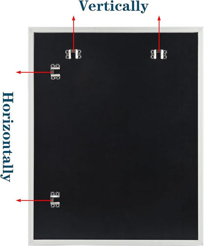 White Large Bathroom Wall Mirror, 18x24 Mirror Set of 2 for Bathroom, Vanity