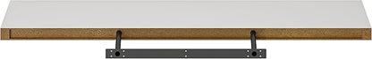 Ballucci Floating Shelf, 48" Wood Wall Shelf with Invisible Brackets for Bathroom, Living Room, Bedroom, Kitchen, Nursery, 8" Deep, White