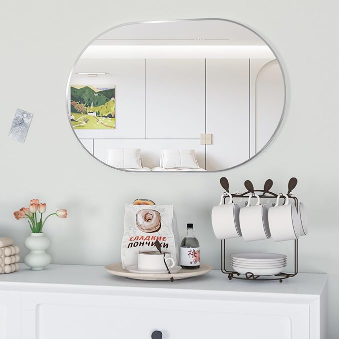 Oval Bathroom Mirror Wall Vanity Oval Mirrors, 2 Pieces 20