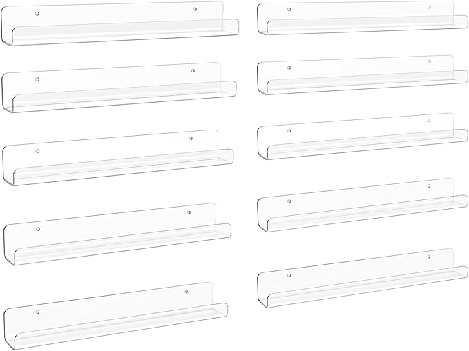 upsimples 10 Pack Clear Acrylic Shelves, 1.7