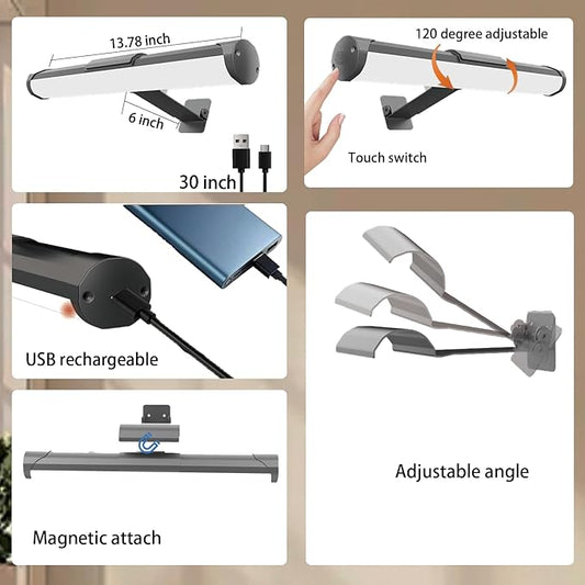 MIOBLUE Picture Light Battery Operated, 13.8in Wireless Art Light for Paintings, Dimmable 4400mAh Recharging Battery Display Light with Remote Control for Wall, Gallery Dartboard Art Bedroom