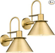 Wall Sconces for Bathroom Set of 2, HWH Wall Mount Lighting with Metal Shade, Indoor Gold Wall Lights for Living Room Mirror Kitchen, Gold Finish, 5HZG56BL-2 BG