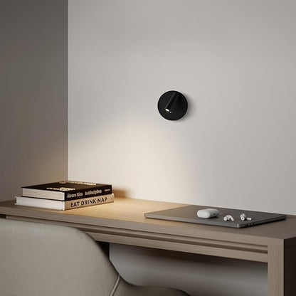 Aisilan 2-Pack Modern Wall Sconce with Touch Switch, Dimmable 6W Adjustable Wall Lamp, Dual-Mode Hardwired Bedside Lights, Black Wall Mounted Lighting for Bedroom, Living Room & Hallway