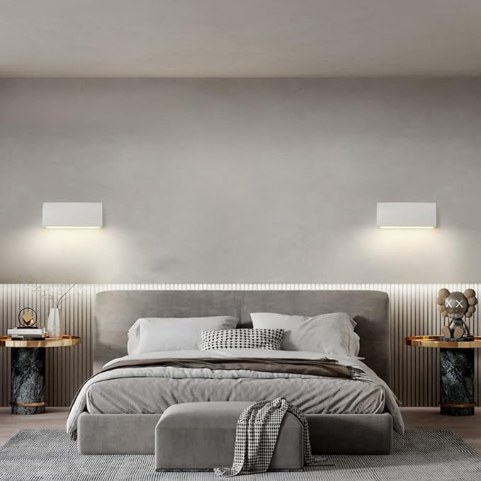 LED Rectangle Wall Light Modern Wall Sconce Lamp, Minimalist Wall Sconces Indoor Lighting Fixtures for Living Room Bedroom Bedside, 4000K Natural White Wall Wash Lights